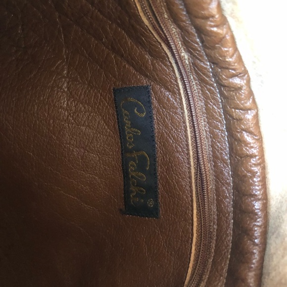 Carlos Falchi vintage brown Buffalo leather signature tote - Picture 7 of 16